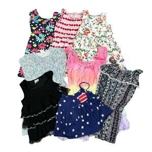8 Pc Colorful Girls' Clothing Bundle Size Dresses Romper Tops Size 6X